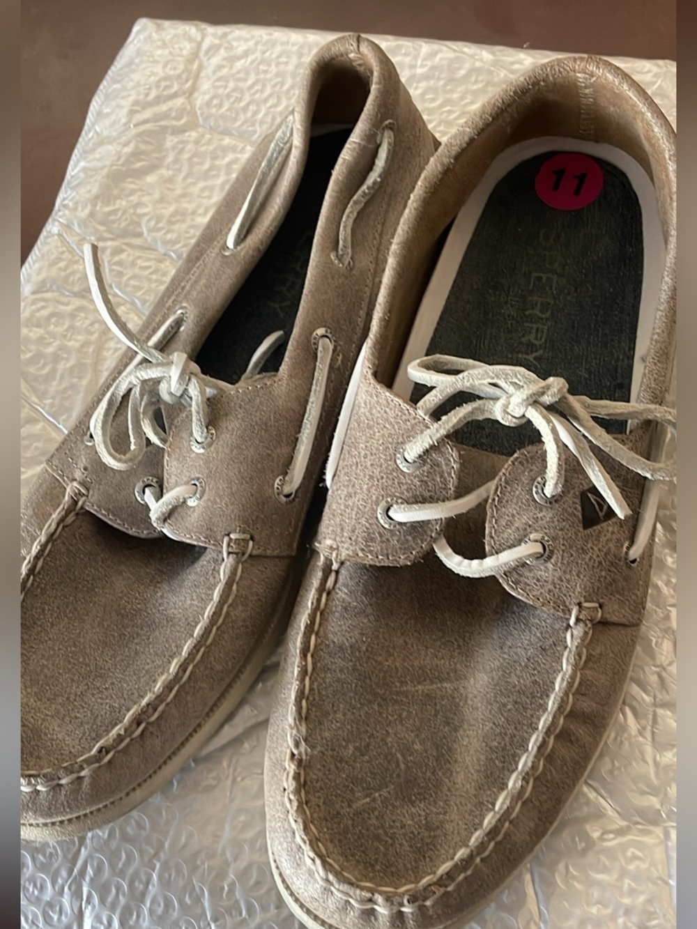 Sperry Top Siders A/O Size 11 Men Tan Leather like New